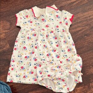 Carter's White Floral Baby Dress with Bloomers